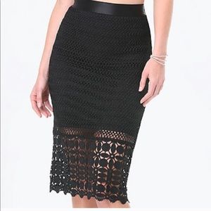 Bebe Black Lace Overlay Skirt